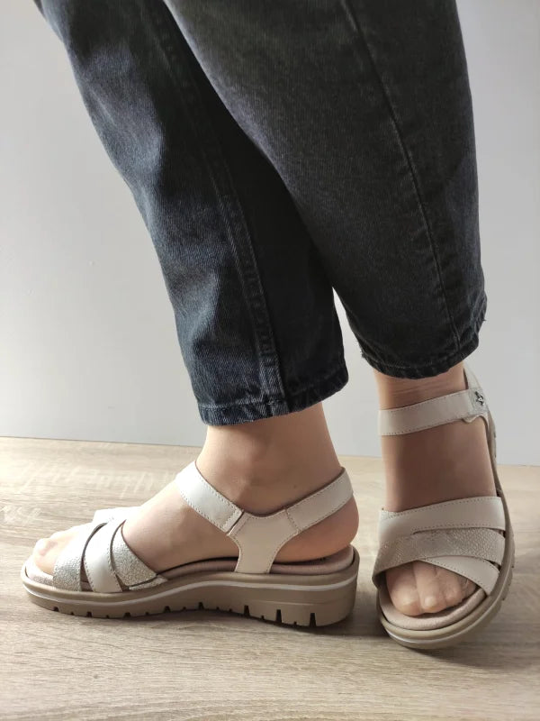 SANDALE CASUAL DAMA CAPRICE 28713-44 BEJ DESCHIS + COMB - imagine 2