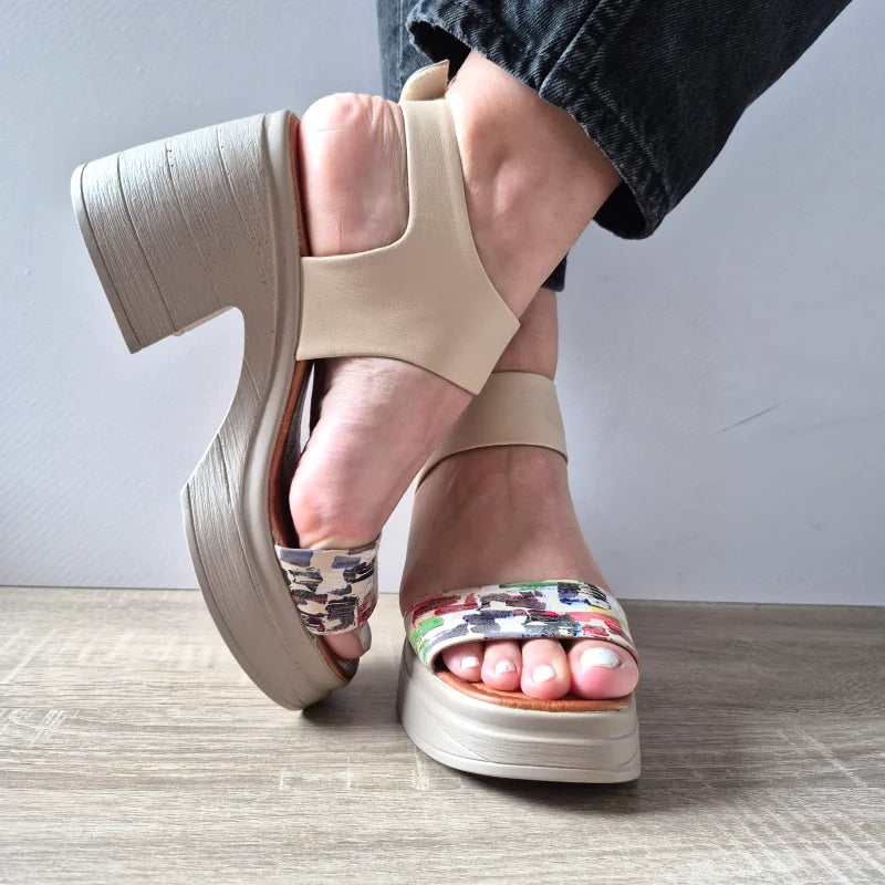 SANDALE CASUAL DAMA DOGATI 018 10906 ALBE + DETALIU LABIRINT