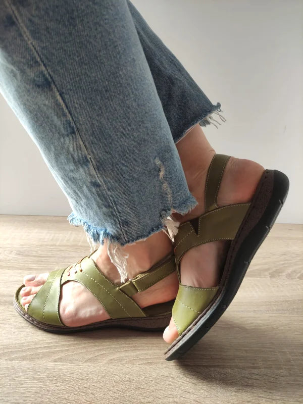 SANDALE CASUAL DAMA DYANY 4773 5 VERZI OLIVE - imagine 5