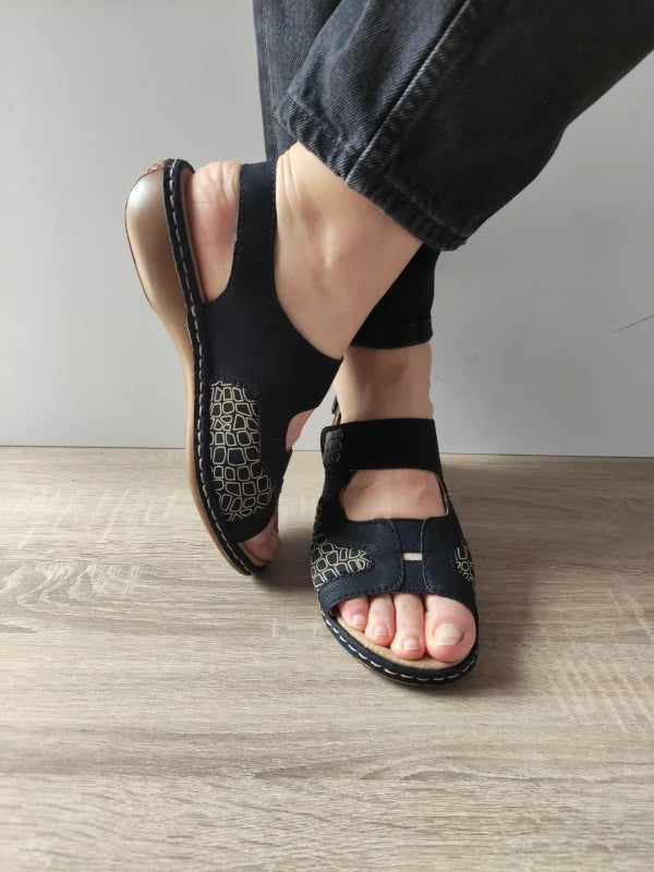 SANDALE CASUAL DAMA RIEKER 65989-01 NEGRE