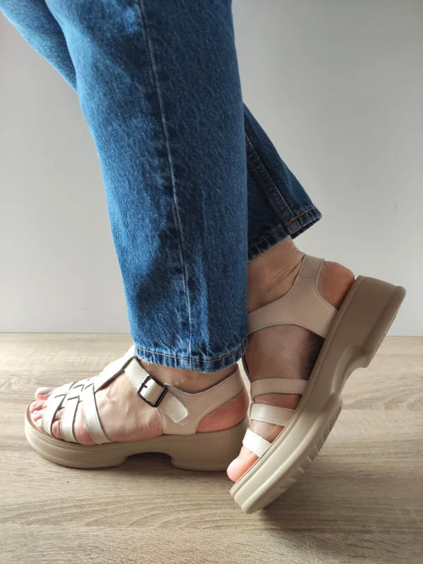 SANDALE CASUAL DAMA FORMAZIONE 246609 CREM