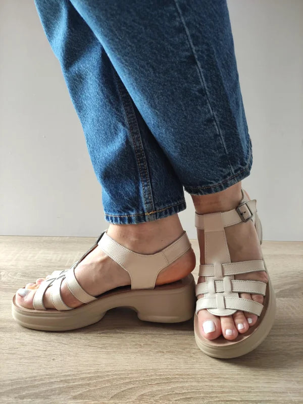 SANDALE CASUAL DAMA FORMAZIONE 246609 CREM