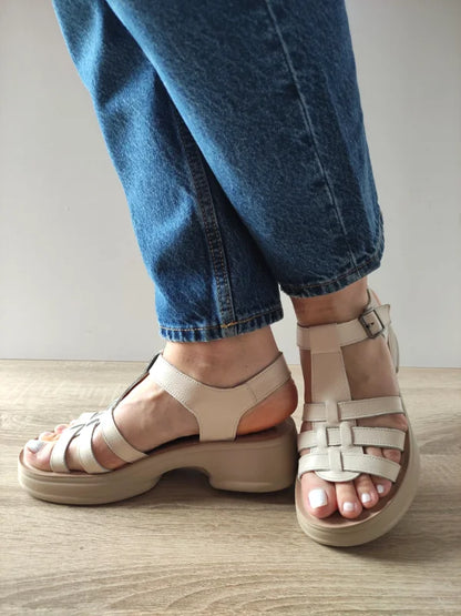 SANDALE CASUAL DAMA FORMAZIONE 246609 CREM