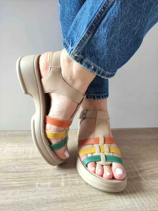 SANDALE CASUAL DAMA FORMAZIONE 246609T APRICOT PLUS COLOR - imagine 3