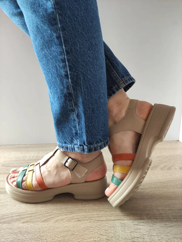 SANDALE CASUAL DAMA FORMAZIONE 246609T APRICOT PLUS COLOR - imagine 4