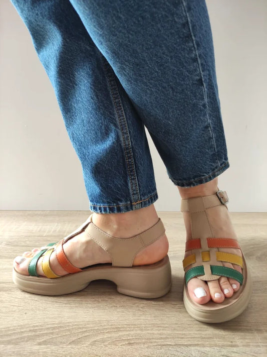 SANDALE CASUAL DAMA FORMAZIONE 246609T APRICOT PLUS COLOR