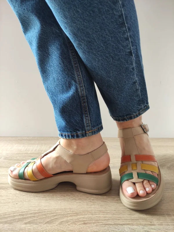 SANDALE CASUAL DAMA FORMAZIONE 246609T APRICOT PLUS COLOR - imagine 2