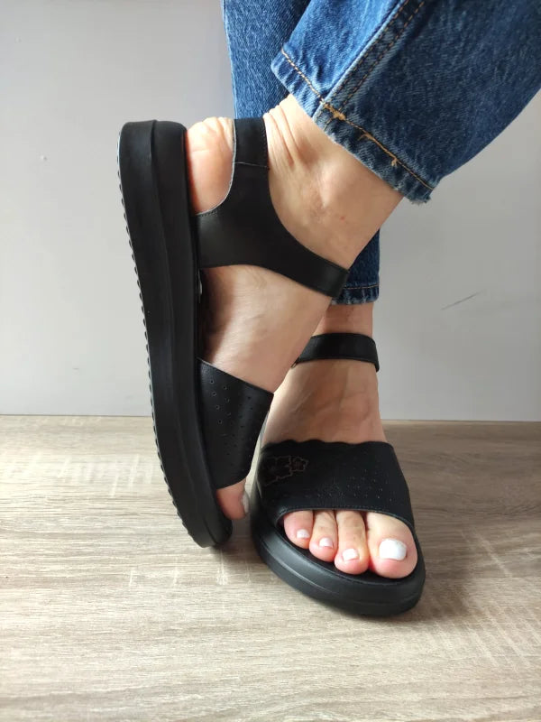 SANDALE CASUAL DAMA FORMAZIONE 246612 NEGRE - imagine 3