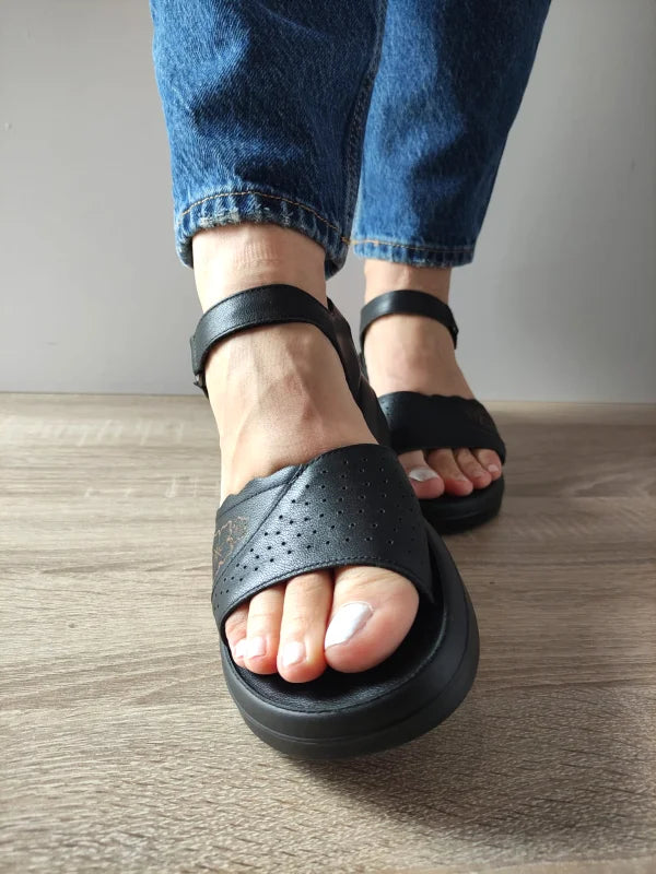 SANDALE CASUAL DAMA FORMAZIONE 246612 NEGRE - imagine 5