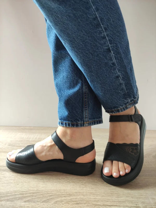 SANDALE CASUAL DAMA FORMAZIONE 246612 NEGRE - imagine 2