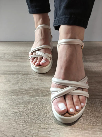 SANDALE CASUAL DAMA FORMAZIONE 991-1 CREM