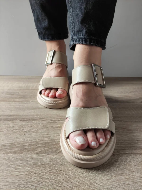 SANDALE CASUAL DAMA FORMAZIONE K246-1 BEJ (APRICOT) - imagine 4