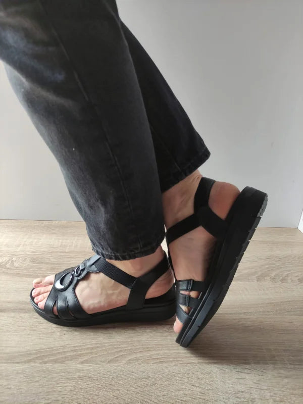 SANDALE CASUAL DAMA JANA 28264-44 NEGRE - imagine 5