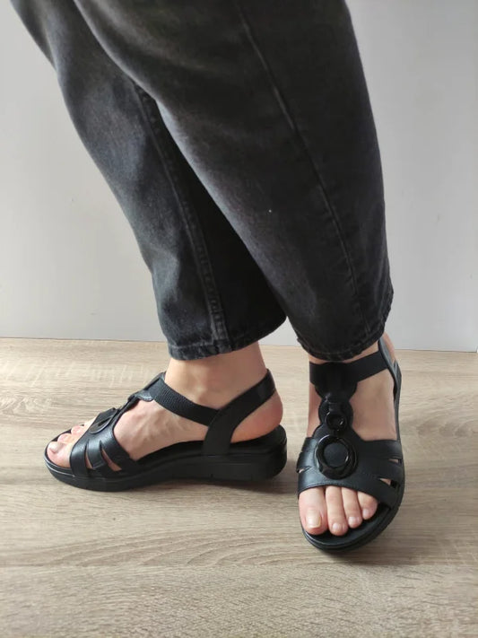 SANDALE CASUAL DAMA JANA 28264-44 NEGRE
