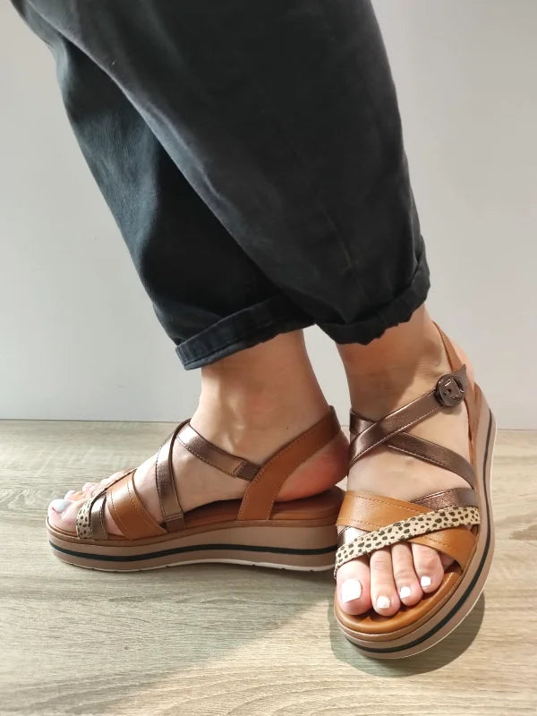SANDALE CASUAL DAMA JANA 28267-44 MARO CU METALIC - imagine 5