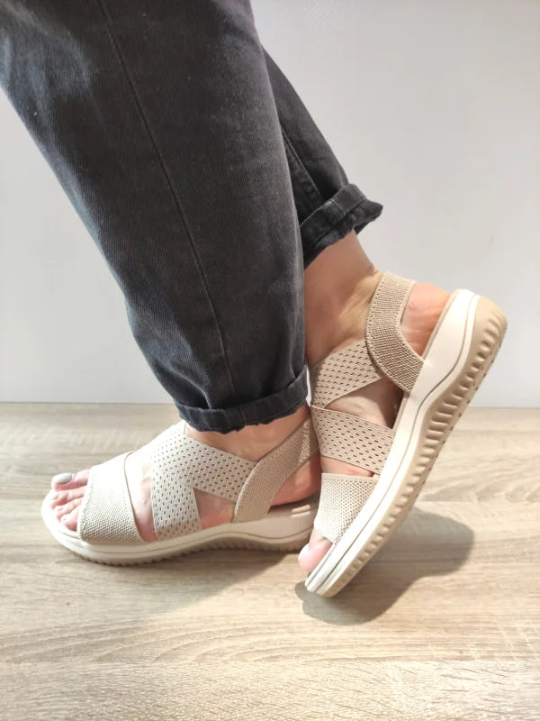 SANDALE CASUAL DAMA JANA 28768-42 BEJ CU AURIU - imagine 3
