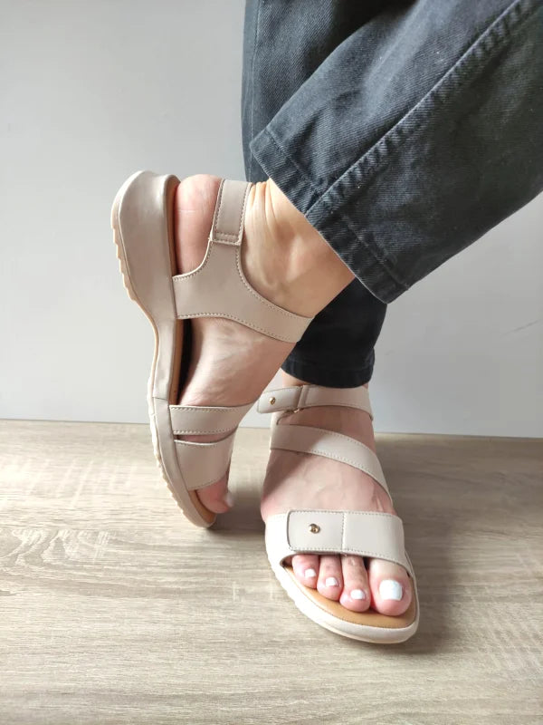 SANDALE CASUAL DAMA PASS 70447 03-N BEJ - imagine 5