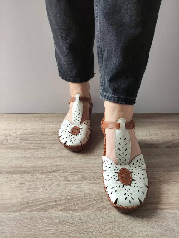 SANDALE CASUAL DAMA PIKOLINOS 655-0841C1 CREM + MARO (NATA)