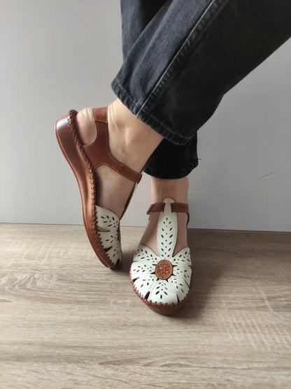SANDALE CASUAL DAMA PIKOLINOS 655-0841C1 CREM + MARO (NATA)