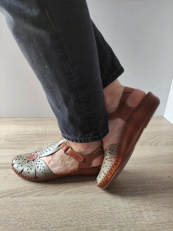 SANDALE CASUAL DAMA PIKOLINOS 655-0841C1 MARO + OLIVE - imagine 5