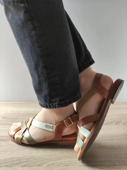 SANDALE CASUAL DAMA PIKOLINOS W0X-0556C6 MARO + COMB