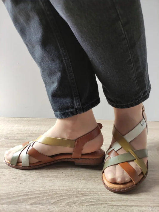 SANDALE CASUAL DAMA PIKOLINOS W0X-0556C6 MARO + COMB