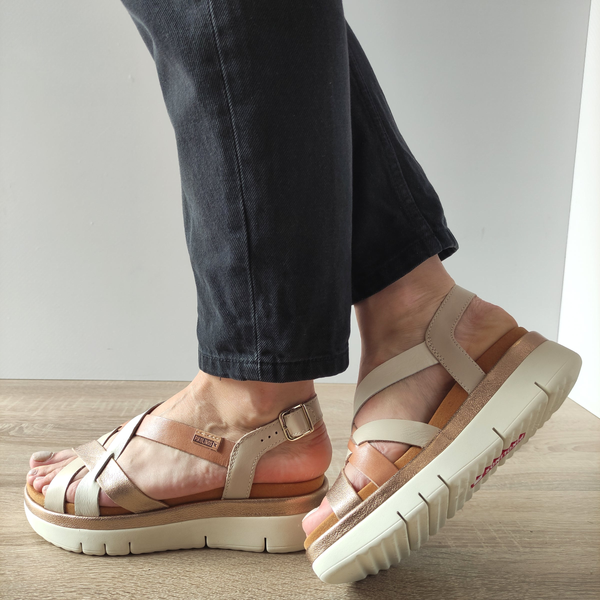 SANDALE CASUAL DAMA PIKOLINOS W4N-0650C1 BEJ + MARO MARFIL - imagine 3