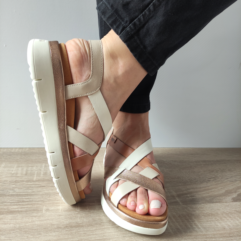 SANDALE CASUAL DAMA PIKOLINOS W4N-0650C1 BEJ + MARO MARFIL - imagine 5