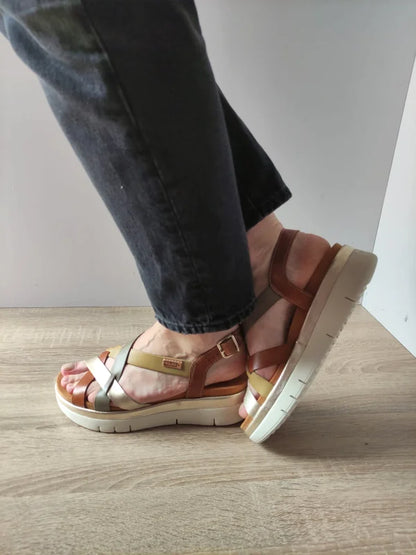 SANDALE CASUAL DAMA PIKOLINOS W4N-0650C1 BRANDY + CIT