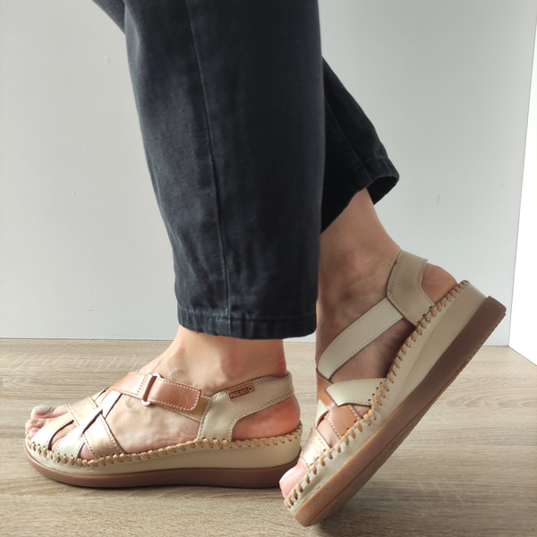 SANDALE CASUAL DAMA PIKOLINOS W8K-0741C2 BEJ + MARO MARFIL - imagine 3