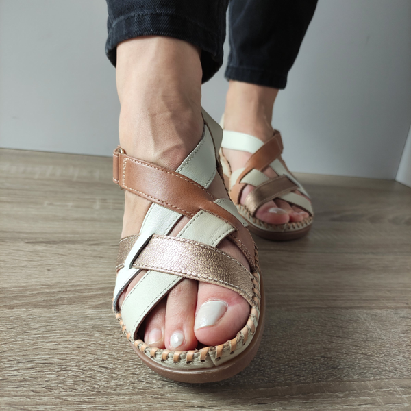 SANDALE CASUAL DAMA PIKOLINOS W8K-0741C2 BEJ + MARO MARFIL - imagine 4