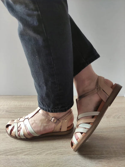 SANDALE CASUAL DAMA PIKOLINOS W8Q-0803CLC1 BEJ + CREM + CHAMPAGNE