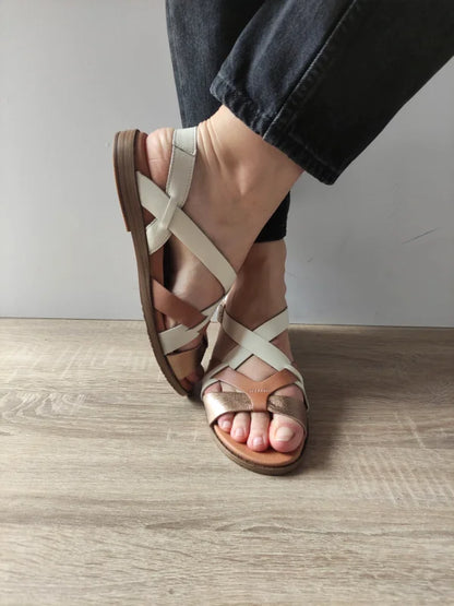 SANDALE CASUAL DAMA PIKOLINOS W8Q-0894C2 MARO + BEJ + AURIU