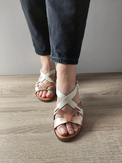 SANDALE CASUAL DAMA PIKOLINOS W8Q-0894C2 MARO + BEJ + AURIU