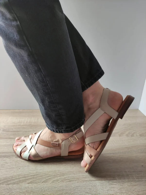 SANDALE CASUAL DAMA PIKOLINOS WOX-0556C3 BEJ + COMB