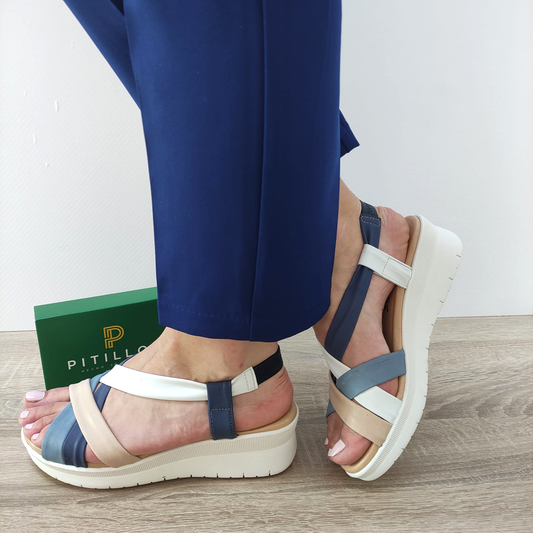 SANDALE CASUAL DAMA PITILLOS 5262 ALBASTRE