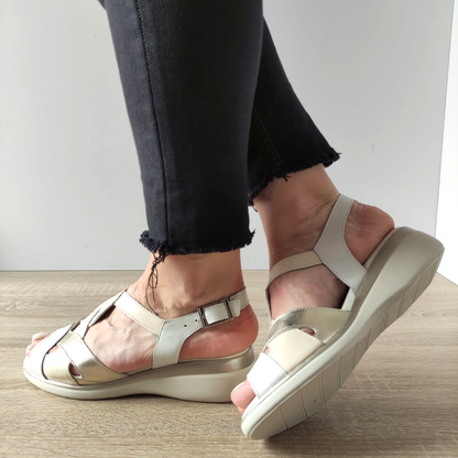 SANDALE CASUAL DAMA PITILLOS 5594 BEJ + AURIU