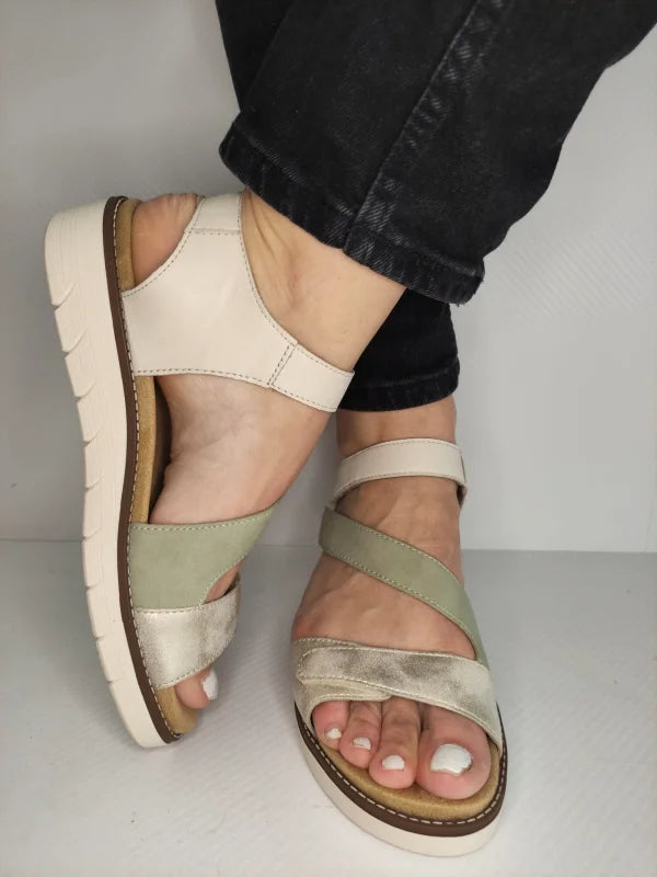 SANDALE CASUAL DAMA REMONTE D2050-62 BEJ + COLOR - imagine 3