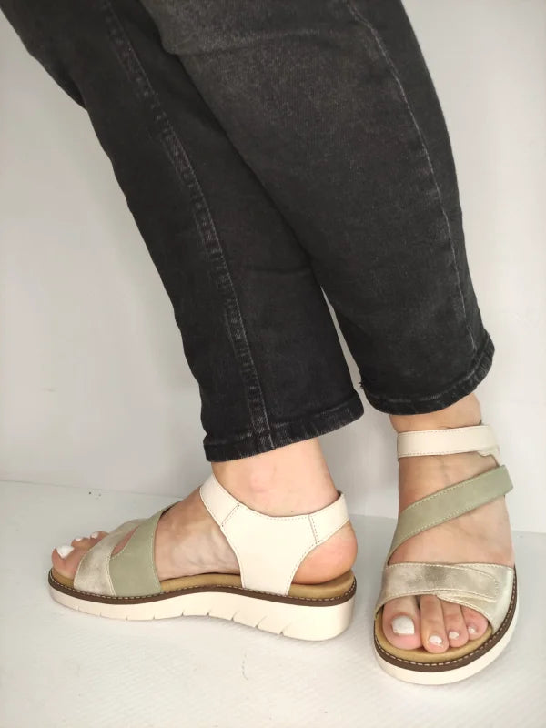SANDALE CASUAL DAMA REMONTE D2050-62 BEJ + COLOR - imagine 2