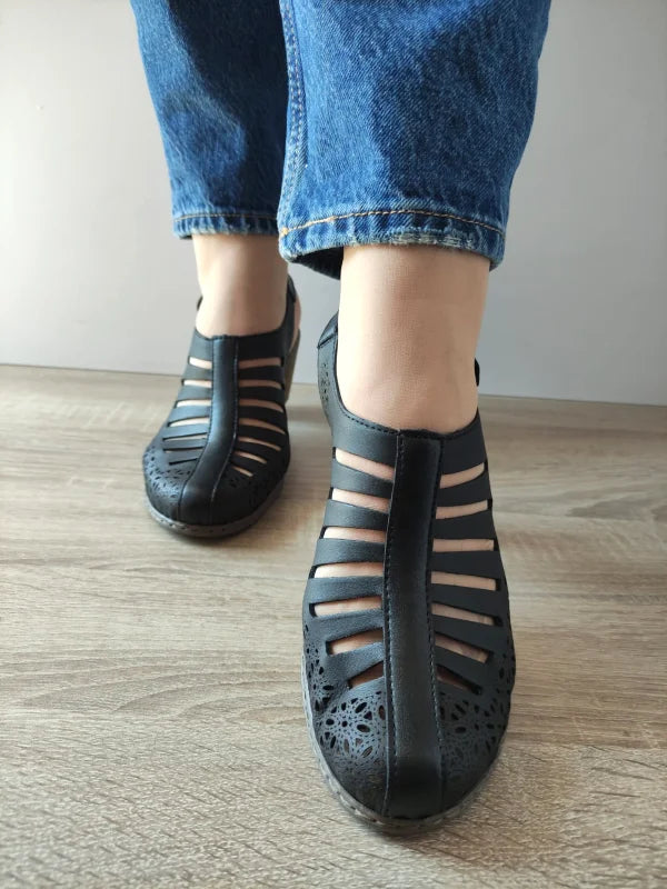 SANDALE CASUAL DAMA RIEKER 40959-00 NEGRE - imagine 4