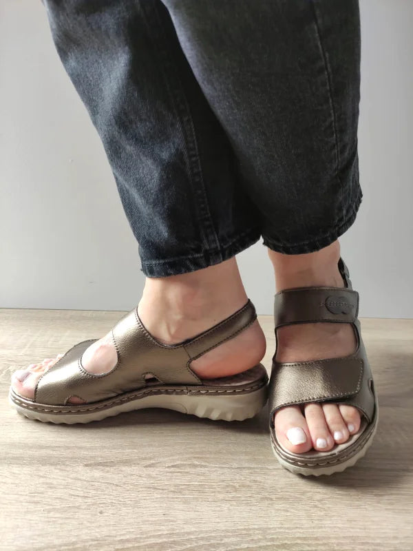 SANDALE CASUAL DAMA RIEKER 60462-90 BRONZE - imagine 5