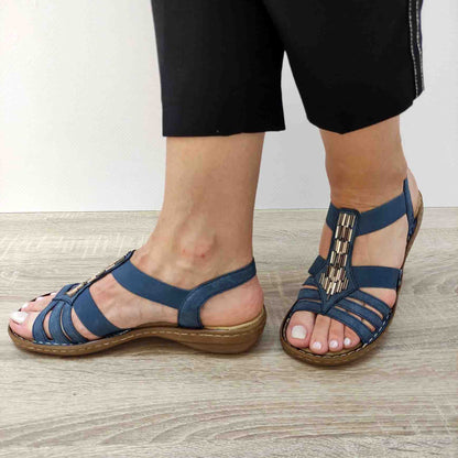 SANDALE CASUAL DAMA RIEKER 60800-14 ALBASTRE