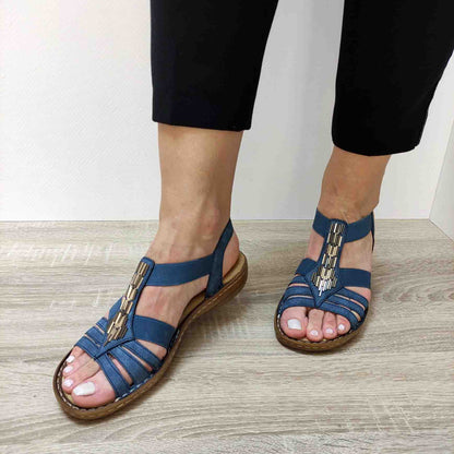 SANDALE CASUAL DAMA RIEKER 60800-14 ALBASTRE