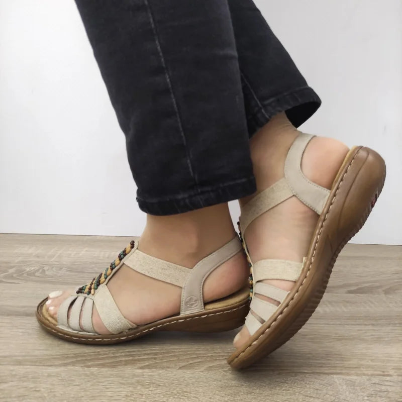 SANDALE CASUAL DAMA RIEKER 60851-62 BEJ - imagine 5