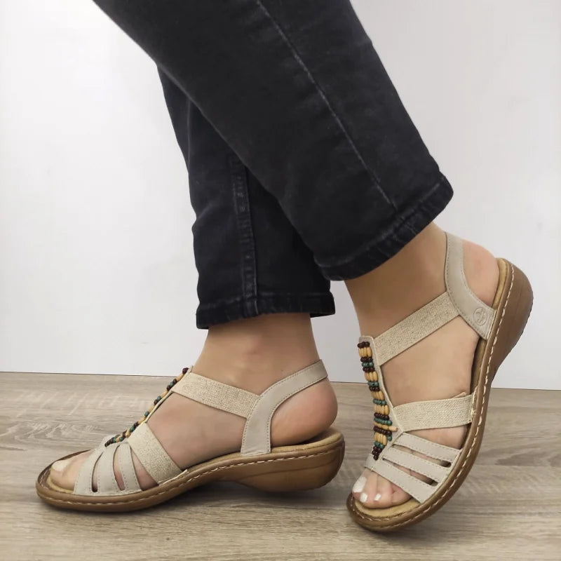 SANDALE CASUAL DAMA RIEKER 60851-62 BEJ - imagine 2