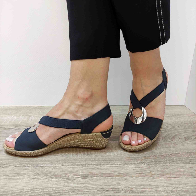 SANDALE CASUAL DAMA RIEKER 624H6-14 ALBASTRE - imagine 5