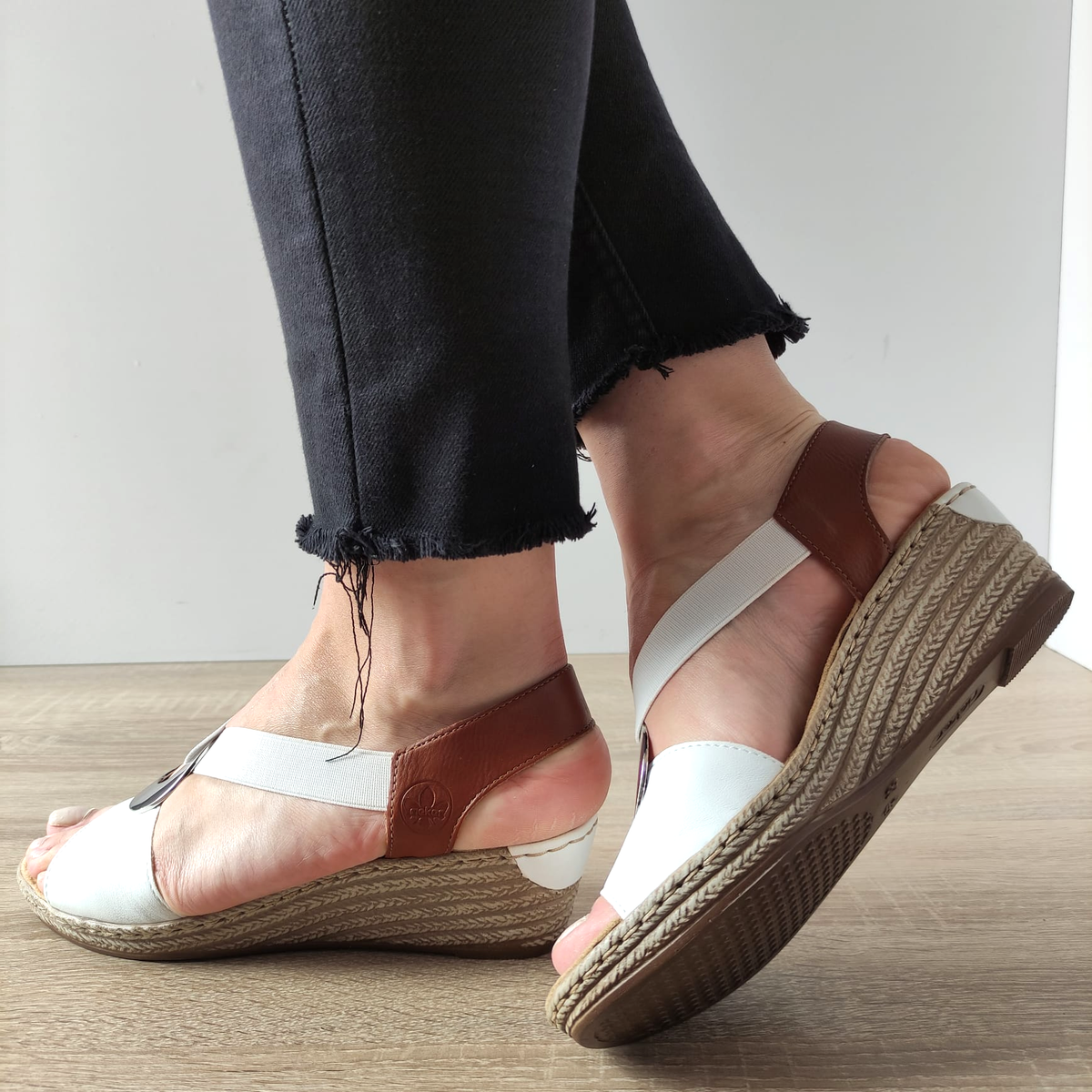SANDALE CASUAL DAMA RIEKER 624H6-81 ALBE + MARO - imagine 5