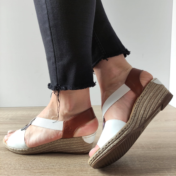 SANDALE CASUAL DAMA RIEKER 624H6-81 ALBE + MARO - imagine 5