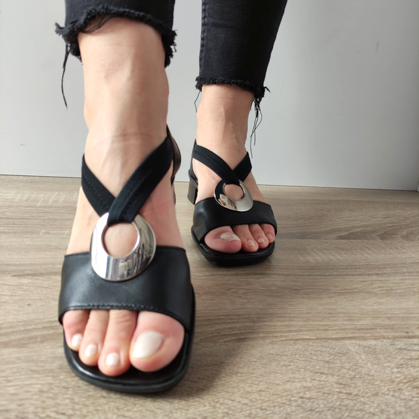 SANDALE CASUAL DAMA RIEKER 62662-01 NEGRE - imagine 4