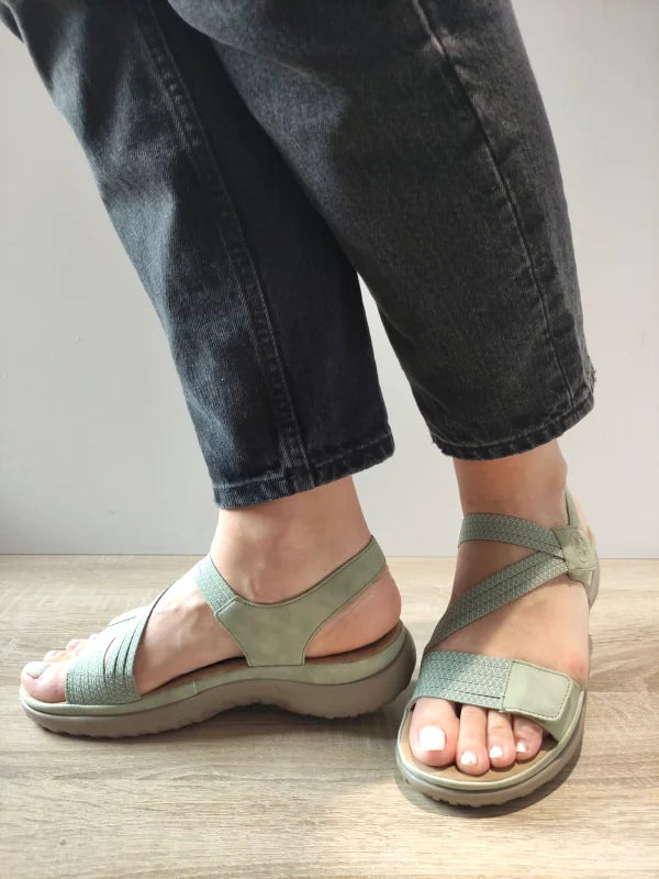 SANDALE CASUAL DAMA RIEKER 64870-52 VERZI DESCHIS - imagine 2